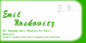 emil moskovitz business card